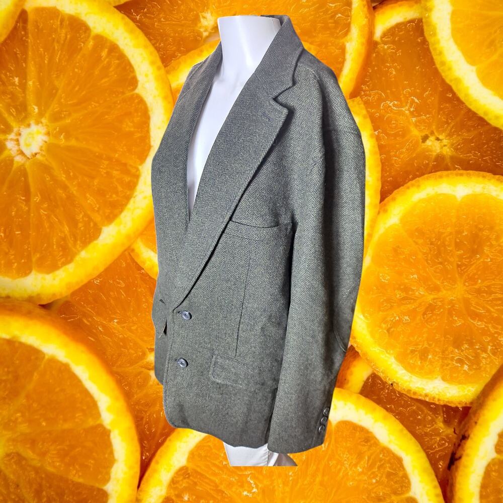 Territory Ahead Men's Green Wool Herringbone Elbow Patches Sports Blazer Size M